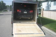 20 ft car hauler trailer for rent - rear view